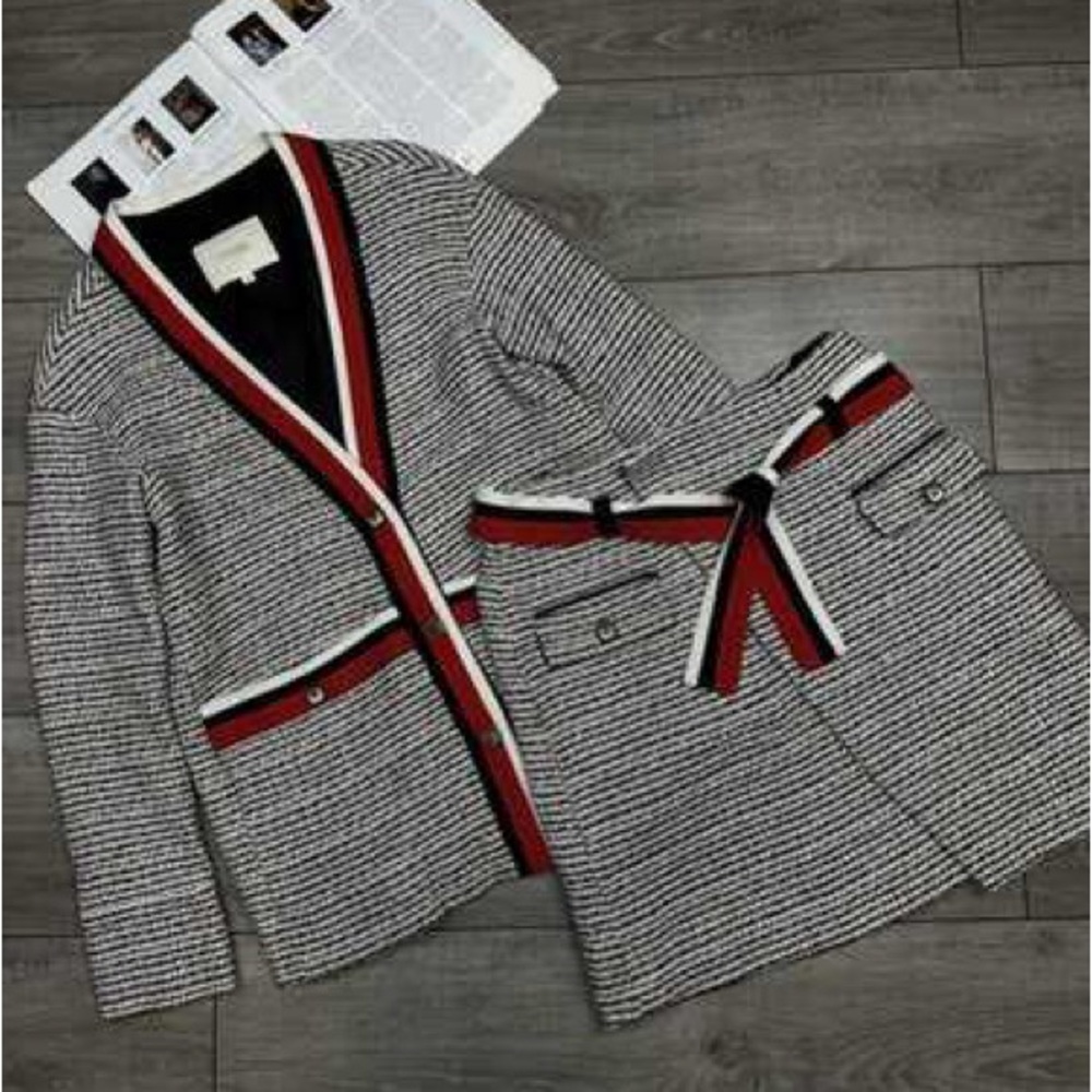 Maje "Visala" Tweed-Effect Matching Set